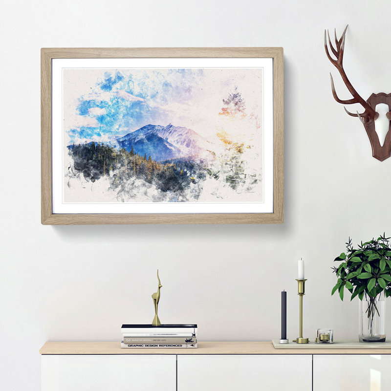 Sunlight over Canada - Picture Frame Graphic Art Print, 62cm H x 87cm W x 2cm D, Oak Framed