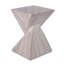 Table d'appoint en béton d'extérieur moderne de 18,5 po de hauteur, table de bout de patio avec motif cannelé sculptural, table d'appoint minimaliste géométrique résistante aux intempéries pour le jardin, le balcon et la piscine-408777065-408777066