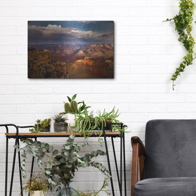 'Grand Canyon Mather Point Night 0311'  by Mike Jones Metal Wall Art, 16" x 12"