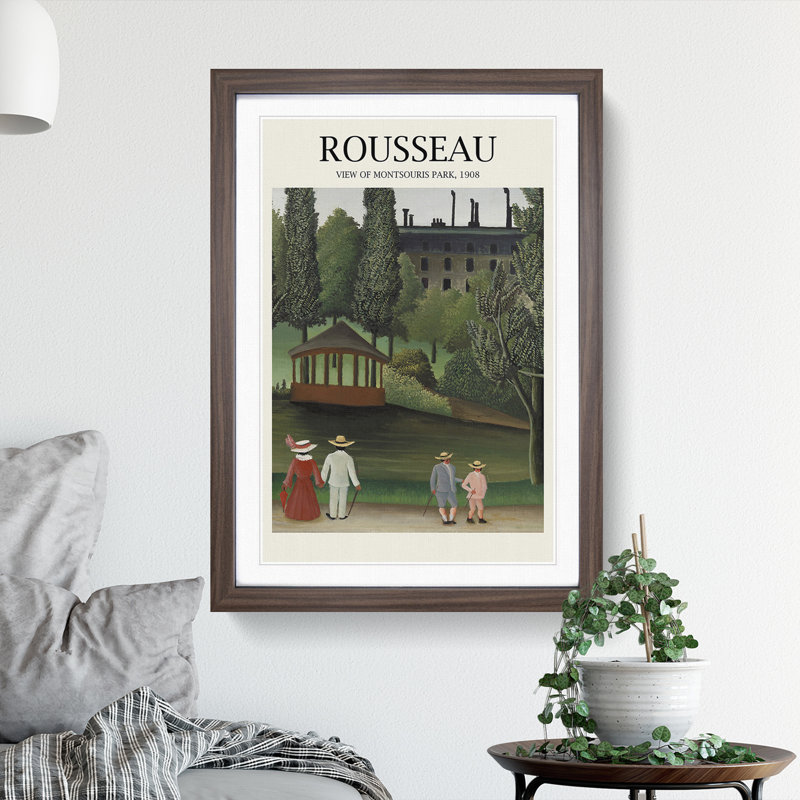 View of Montsouris Park by Henri Rousseau - Picture Frame Art Prints, Walnut, 48cm H x 36cm W x 2cm D