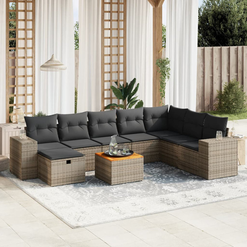 Vidaxl Garden Sofa Set Gray, Dark Gray
