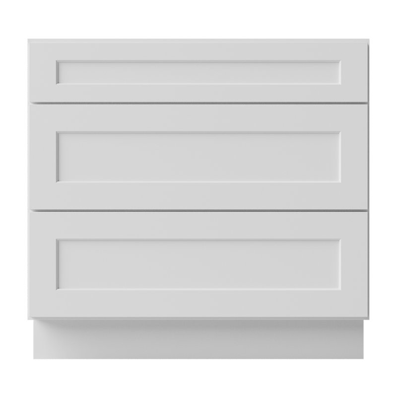 Ready to Assemble Solid Wood Shaker Drawer Base Kitchen Cabinet, 36", White