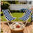 populus wood sling chair blue Stripe Broad blue Stripe (color: Dark blue) folding chaise lounge chair-2PCS