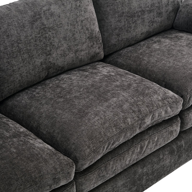Gris confortable avec une fabrication à double coussin et un confort d'assise amélioré dans une conception à deux couches de sièges spacieux
