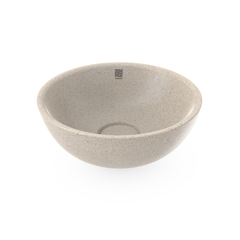 Woodio Soft40 15.75'' Wood Circular Bathroom Sink, Polar
