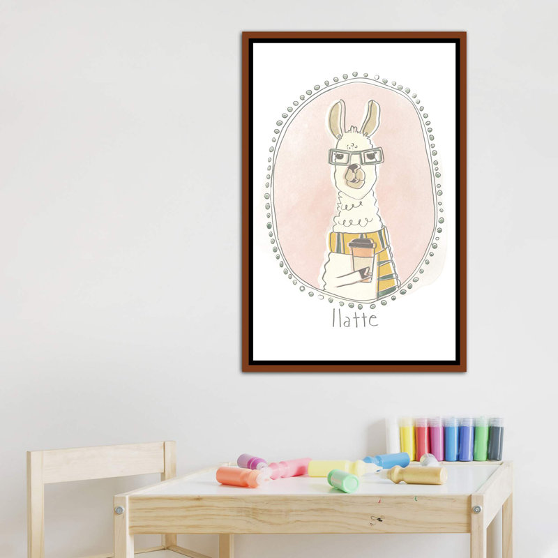 Décoration murale pour enfants Cafféiné Cutie II, H 40 po x l 26 po x P 1,5 po, Toile classique avec cadre brun