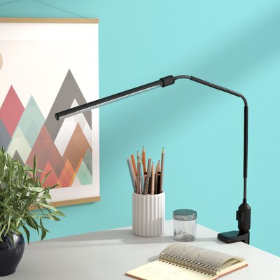 Hamerton 41""  Desk Lamp with Clamp - Modern Contemporary LED Clip on Light for Desk or Table -  Ebern Designs, 5342D42B594C44F78D525910367BBC0C