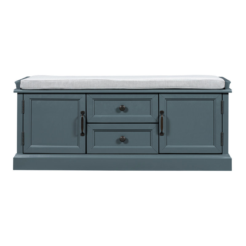 Banc de rangement Verdell, Bleu foncé