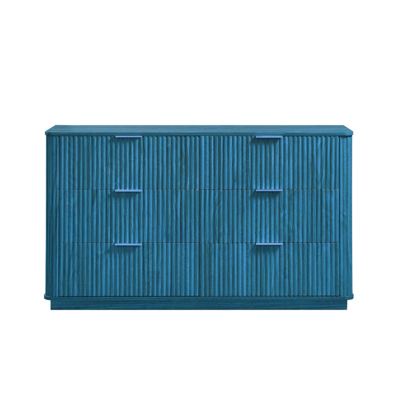Commode 6 tiroirs l 55 po, Bleu