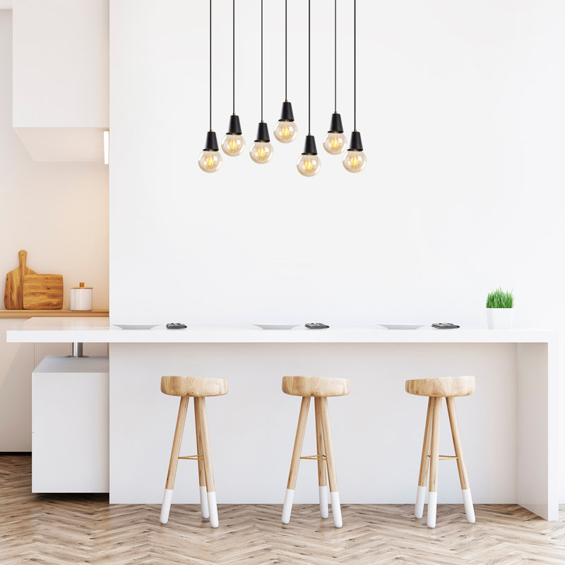 Randles 7 - Light Kitchen Island Pendant, Black