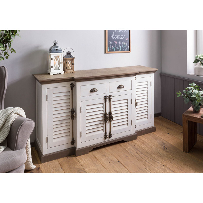 Toulouse 160cm Solid Wood Sideboard, Lacquered White