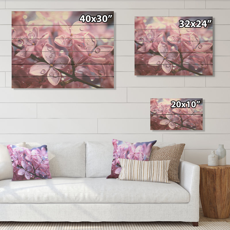Cristal lilas cristal - lilas, art mural sur bois de pin naturel, H 10 po x l 20 po