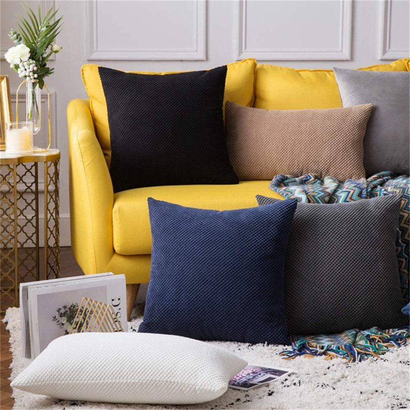  Set of 2 Throw Pillow Covers With Inserts– 18"x18" Decorative Throw Pillow Full Set, Brown