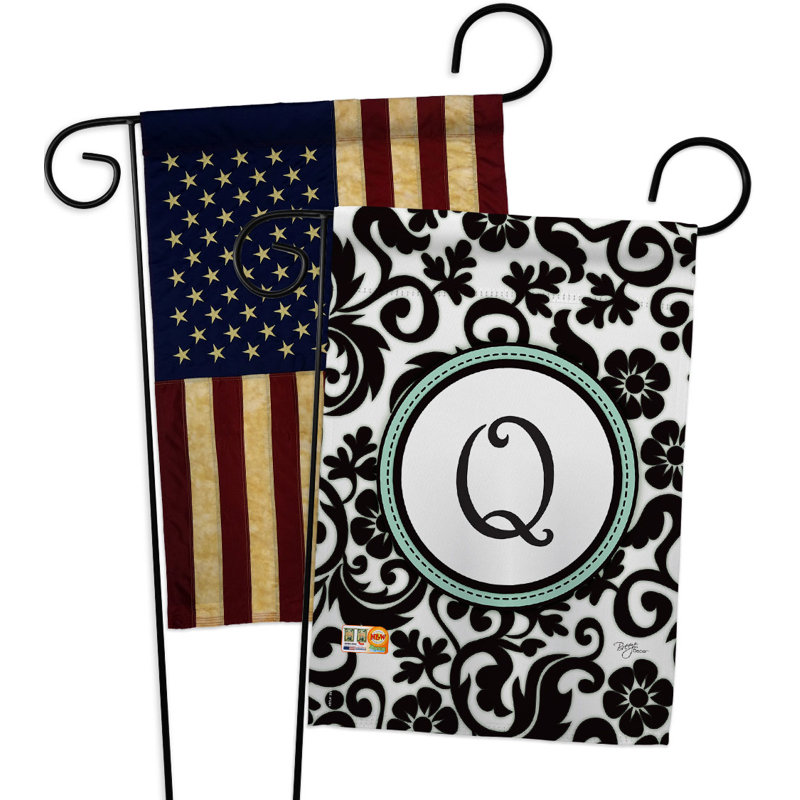 Damask J Initiale drapeaux de jardin Pack Simply Beauty Country Living Bannière 13 X 18,5 pouces, Q
