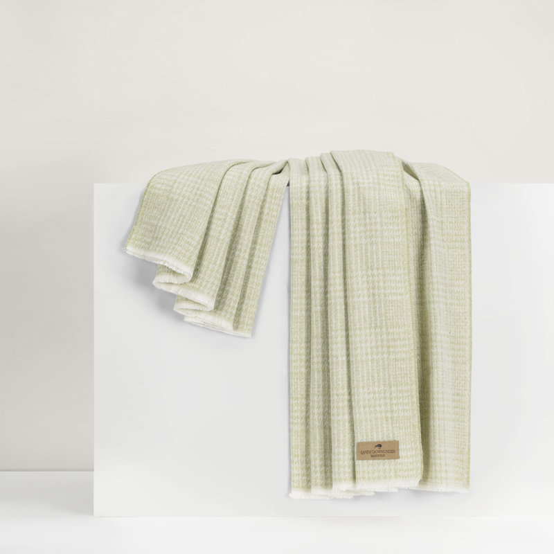 Sutton Plaid Throw,  White Sage Houndstooth