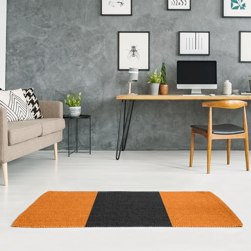 Tapis orange/noir, Rectangle 5 pi x 7 pi