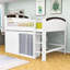 Lit mezzanine avec armoire de rangement, garde-robe et lumière DEL-82423946-82423940