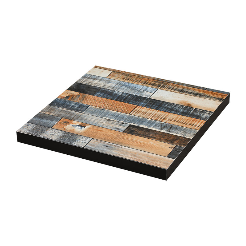 Plateau de table rond en mélamine d'intérieur, 1 3/4 po d'épaisseur, H 1,75 po x L 24 po x l 24 po, Brun