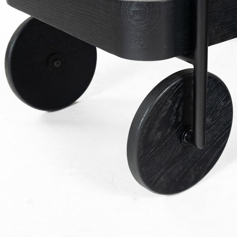 Chariot-bar 2 tablettes Maner, Noir, noir, noir, noir