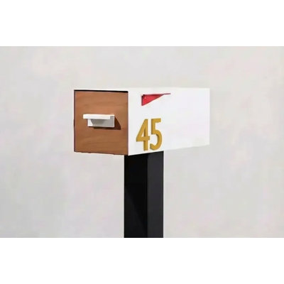 The Daily Post-Mounted Mailbox With Wood-Styled Door