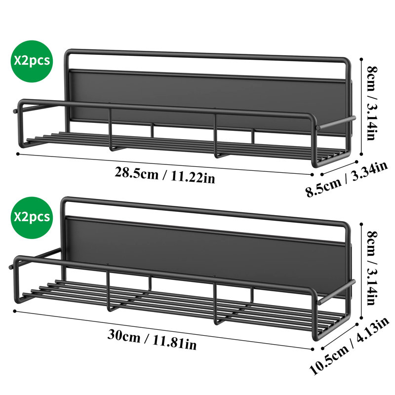 Wall Spice Rack, Black