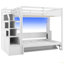 Lit mezzanine double très grand avec escalier de rangement et lit escamotable double avec lumière DEL