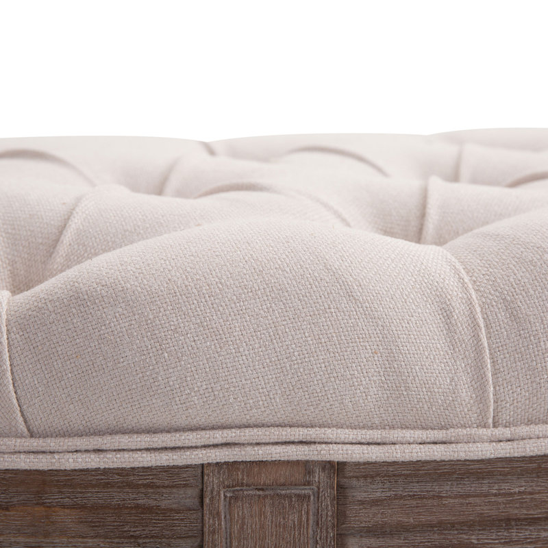 Alida Polyester Upholstered Bench, Off White