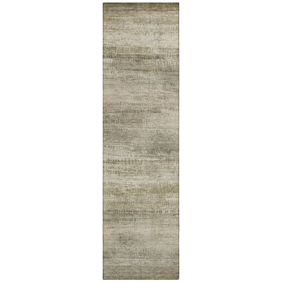 Machine Washable Indoor/Outdoor Xhevrie Taupe Rug