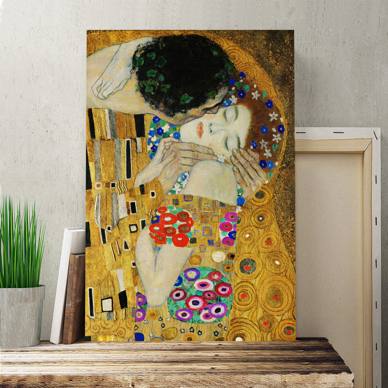 The Kiss No.4 by Gustav Klimt - Wrapped Canvas, 50cm H x 35cm W