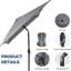 Parasol de patio rectangulaire avec manivelle (sans base)-829646155
