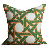 Cane Back in Ocean Moss Linen Pillow Cover