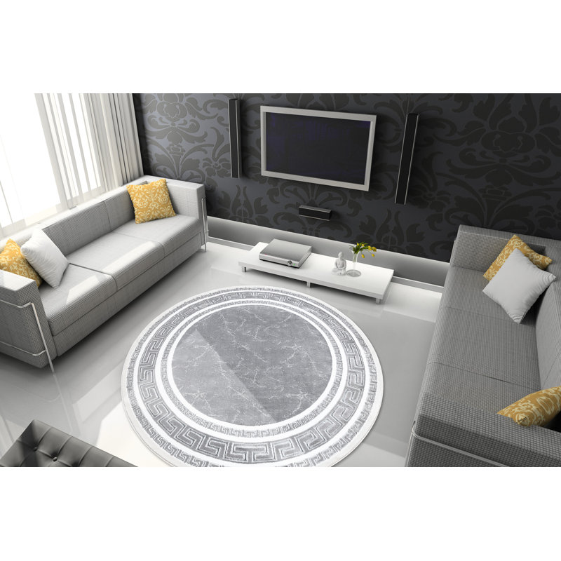Round Brandyn Oriental Machine Tufted Area Rug, Round 200cm