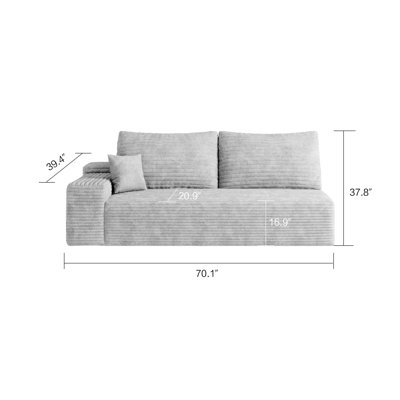 Y119-3R-GREY 3Seater Right Grey