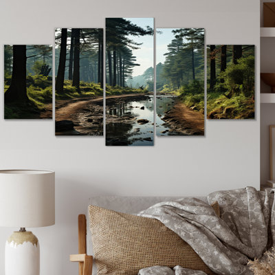 Enchanted Pine Tree Forest - Tree Pine Wall Decor - 5 Panels