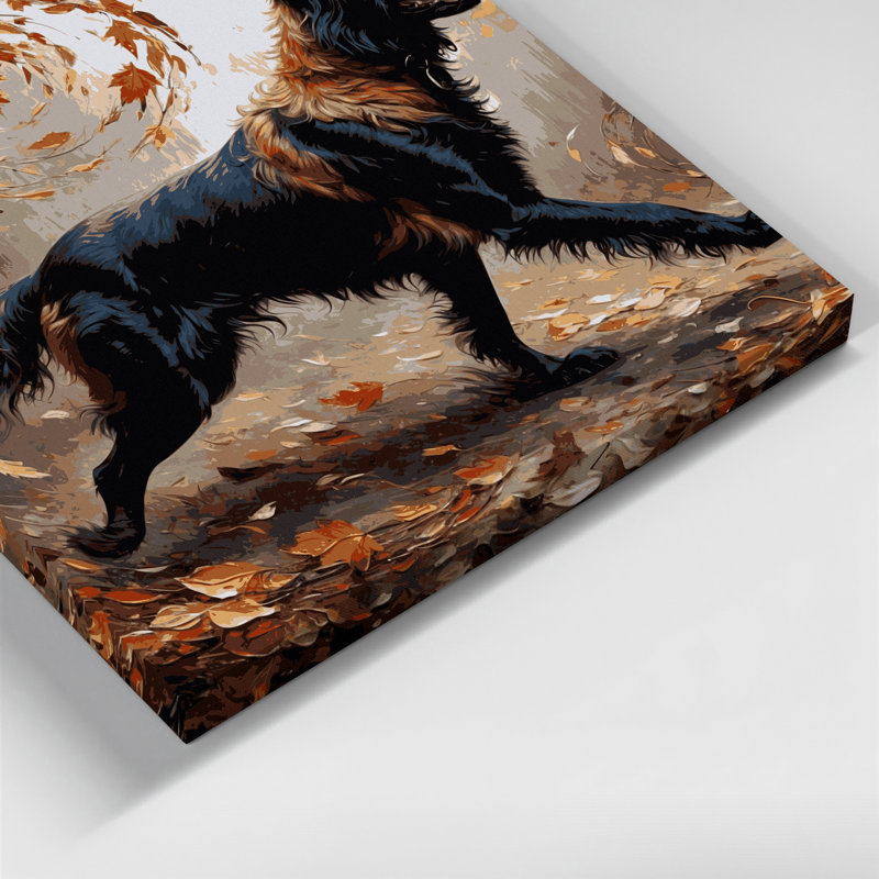 «Dogs Beauceron», art mural sur toile brune, H 20 po x l 24 po