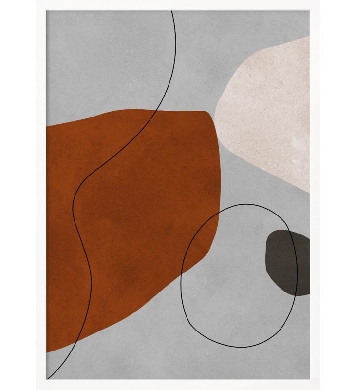 «Expressive conceptual», art mural texturé encadré, Blanc, H 24 po x l 18 po