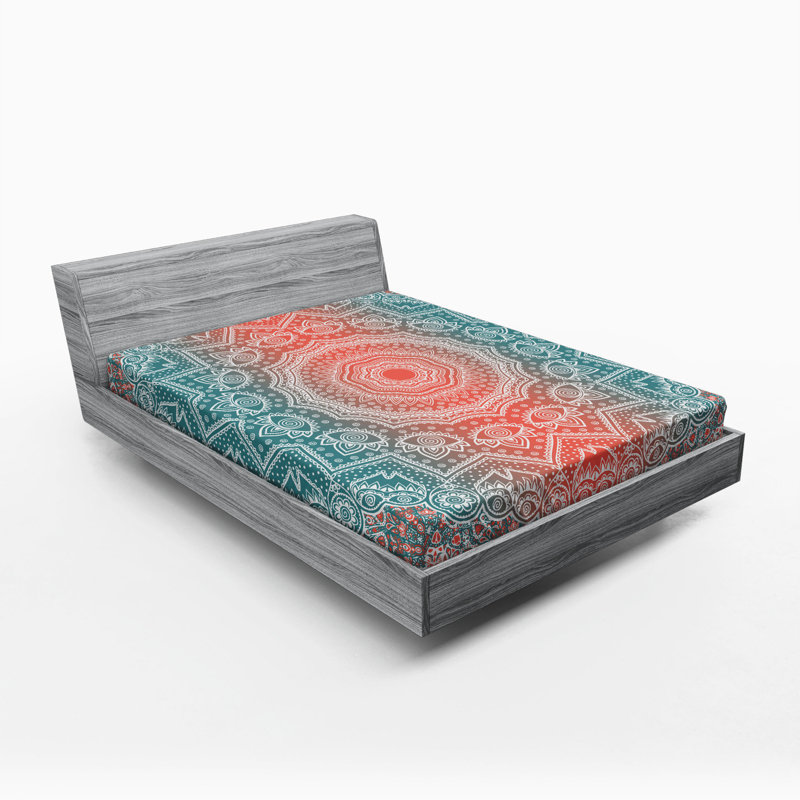 Microfiber Fitted Sheet, Twin XL Fitted Sheet, Teal/Red