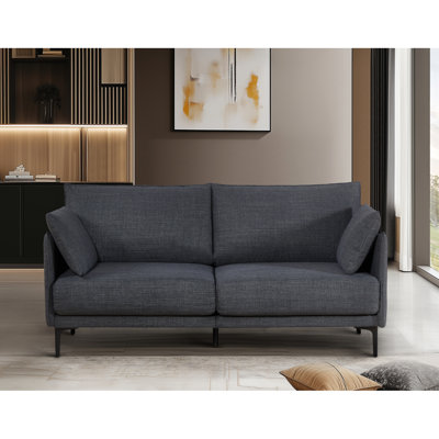 Stylish Grey With Metal Legs, 2 Seats, High Density Foam, Comfortable For Home And Office 2.5 Comfy Living Space