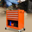 Chariot orange à 4 outils avec roulettes - construction stable en acier et utilisation sans effort - tiroir à roulement pour la gestion des outils de garage-544317050