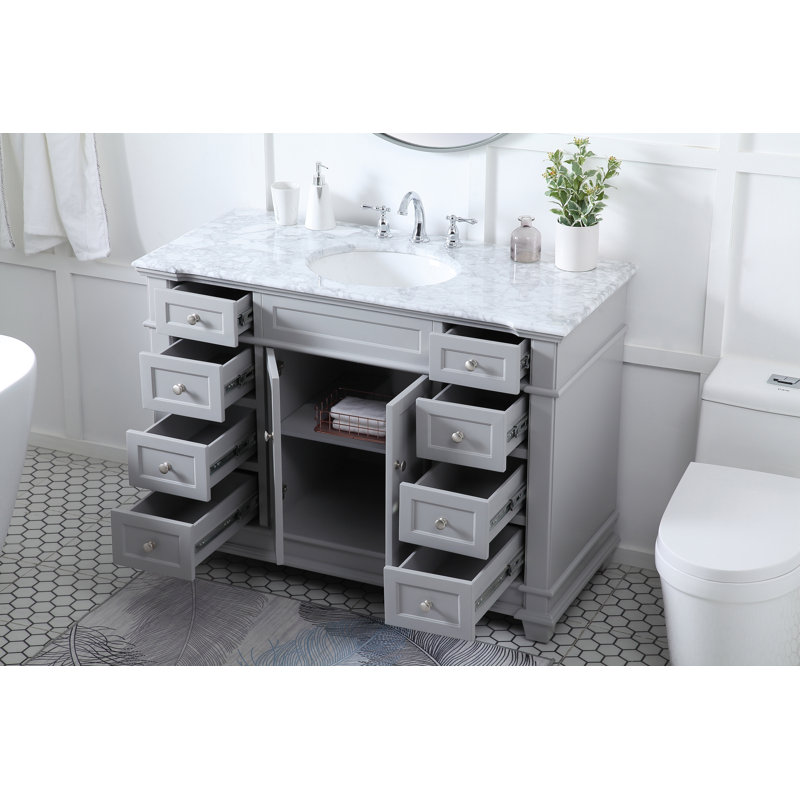 Ensemble de meuble-lavabo simple 48 po Lydie, Gris
