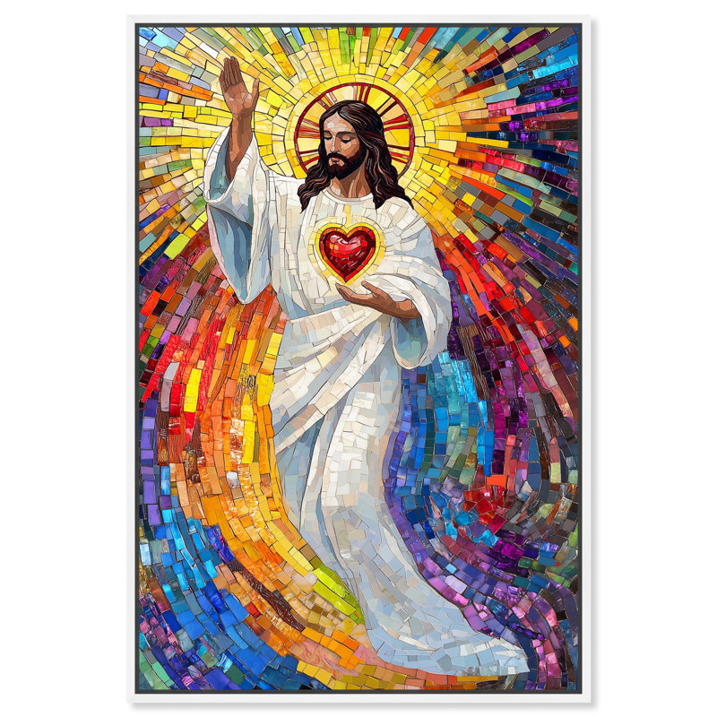 "Blocks of Benediction II", reproduction d'art sur toile par Art Remedy, H 55 po x l 37 po, Cadre flottant blanc