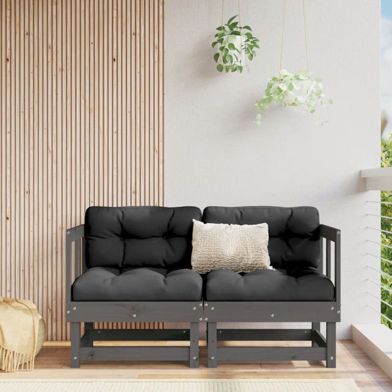 Winta 61cm Wide Rectangle Patio Sofa, Grey
