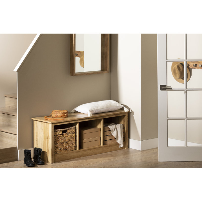 Toza Cubby Storage Bench, Brown