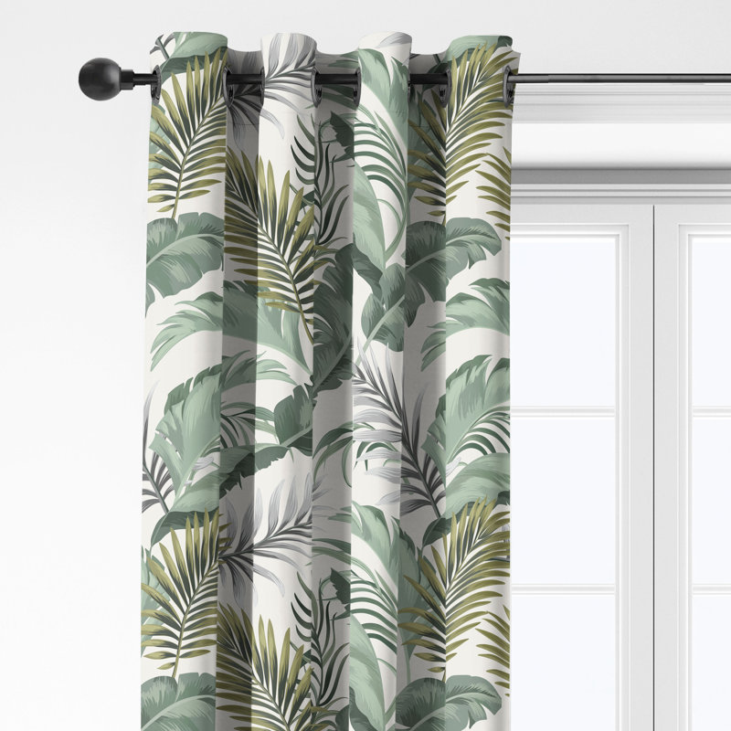 Ensemble de 2 panneaux de rideaux en coton avec œillets Frondosa, L 50 po x L 72 po