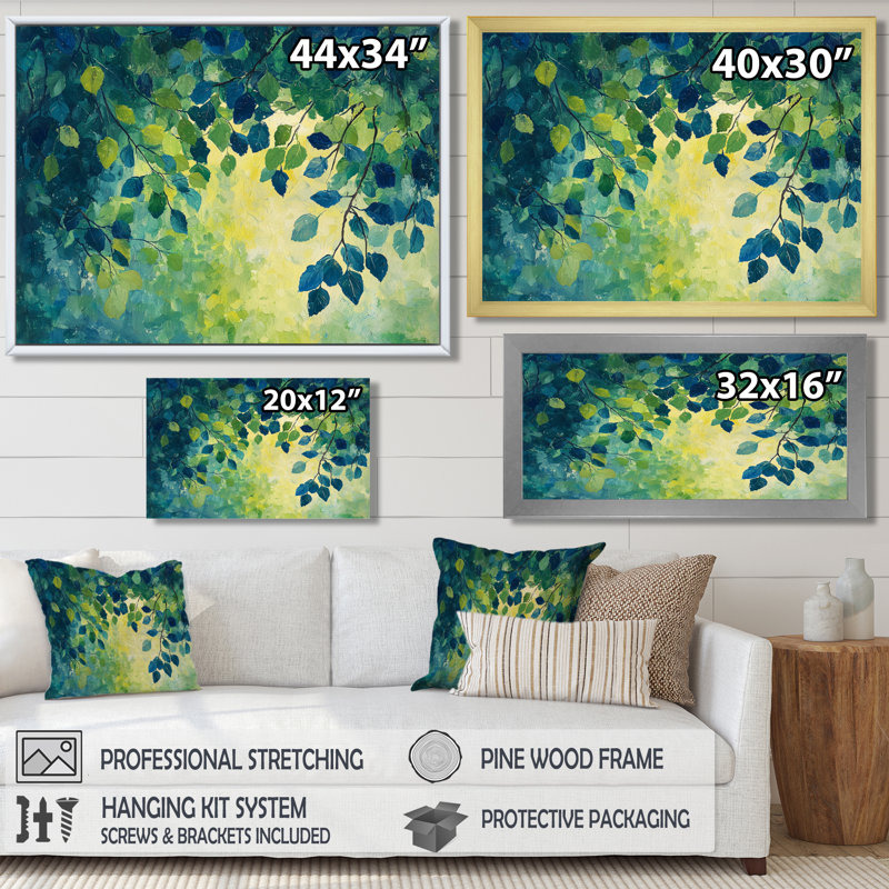 Ikira - Floral Large Wall Art, H 12 po x l 20 po, Impression encadrée flottante, Noir, noir, noir, noir