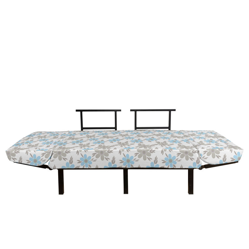 Divan-lit Ambesonne, Polyester floral bleu pâle / blanc