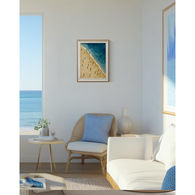 Coastal Beach Scene Framed Wall Art