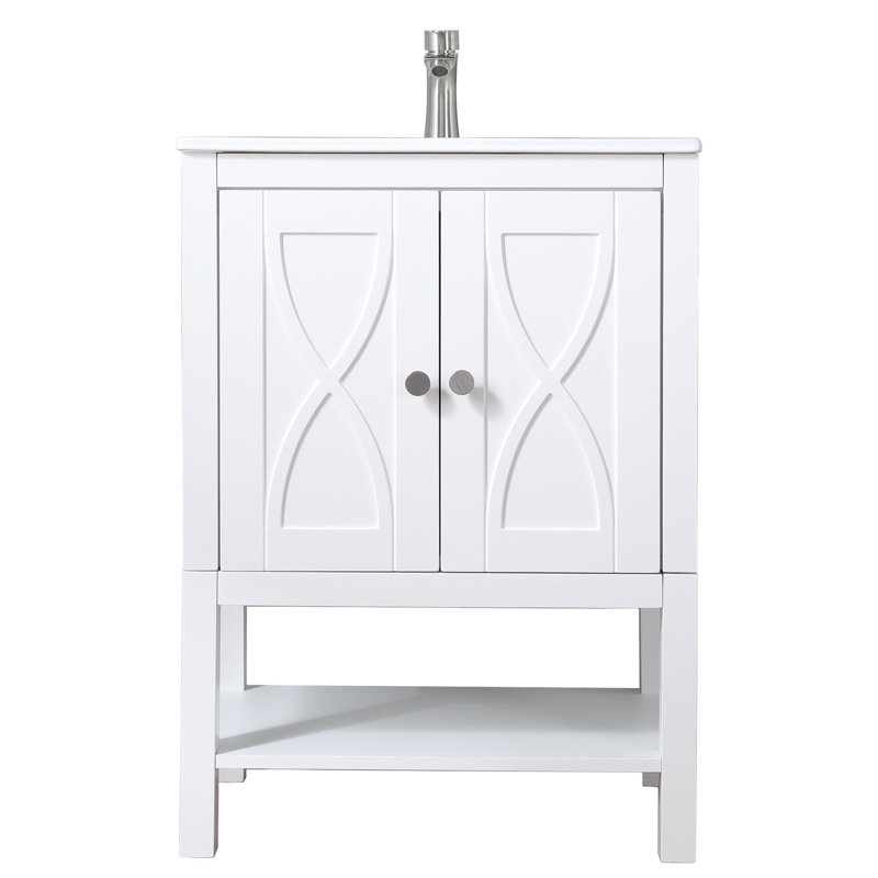Meuble-lavabo simple 24 po avec plateau en céramique