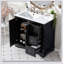 Meuble-lavabo transitionnel de 36 pouces avec lavabo en céramique, portes à fermeture douce et grand rangement pour des salles de bain élégantes et fonctionnelles-98572062