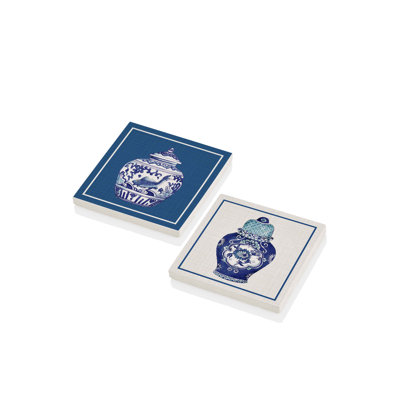 Marble Square 2 Piece Coaster Set